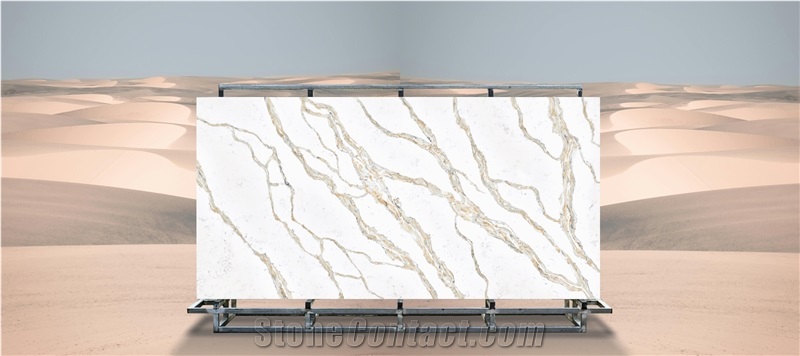 Golden Color Vein Artificial Stone Countertop