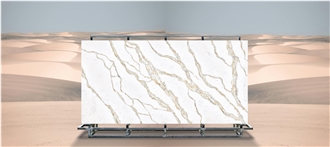 Golden Color Vein Artificial Stone Countertop