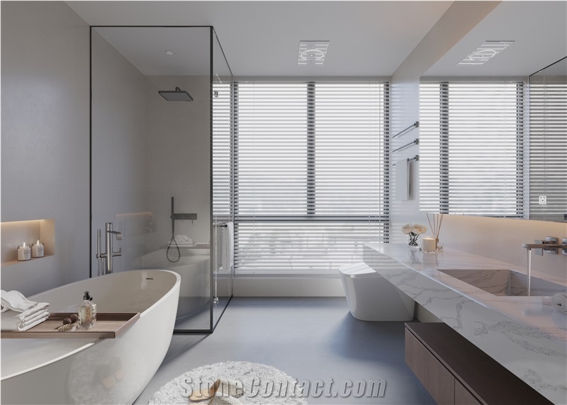 High Quality White Artificial Stone Bath Countertop