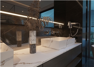 Polished White Wholesale Artificial Stone Bath Countertop