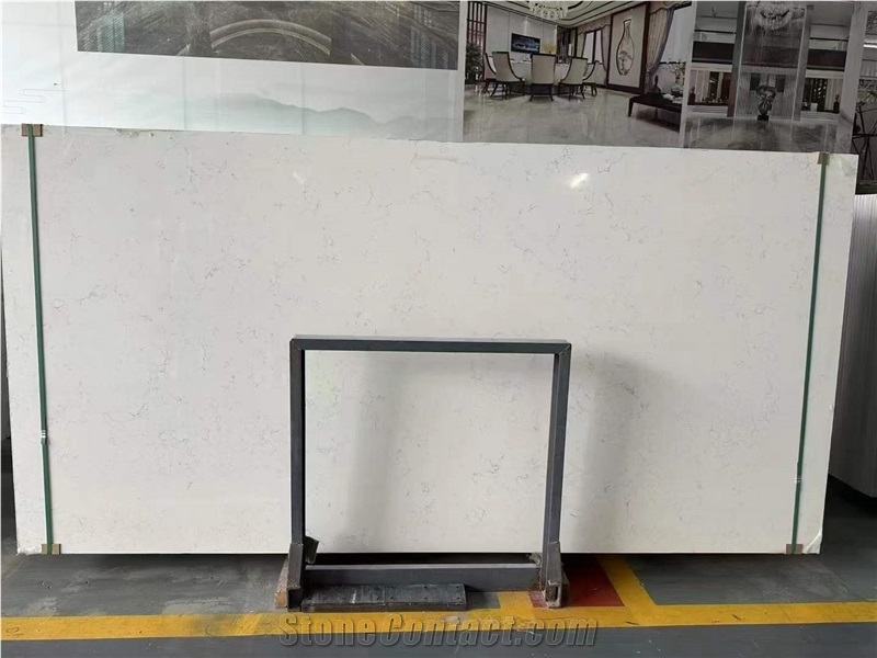 Factory Artificial White Carrara Quartz Slabs