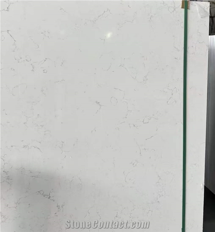 Factory Artificial White Carrara Quartz Slabs