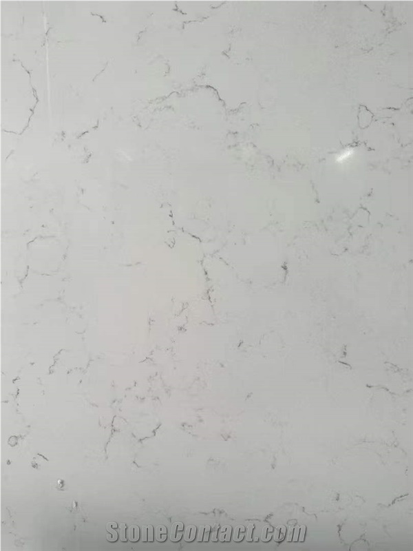 Factory Artificial White Carrara Quartz Slabs