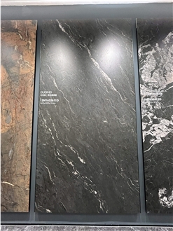 1600*3200 Lillia Black Texture 1.2Cm Porcelain Tiles