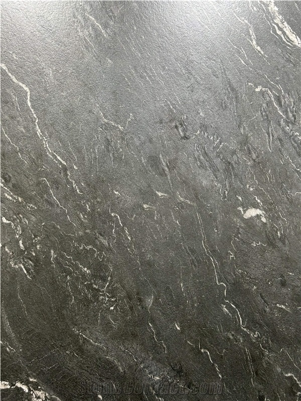 1600*3200 Lillia Black Texture 1.2Cm Porcelain Tiles