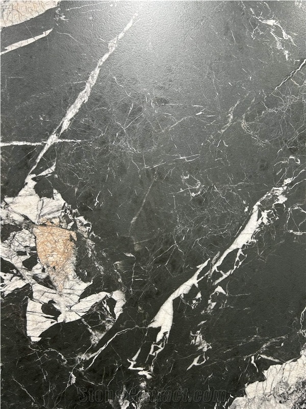 1600*3200 Marine Black Mold 1.2Cm Porcelain Slabs