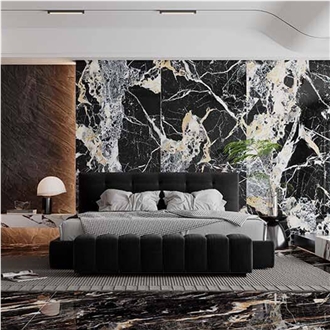 China K Goldano Black Polished 1.2Cm Porcelain Slabs