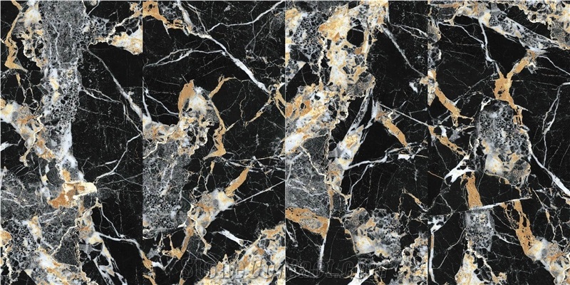 China K Goldano Black Polished 1.2Cm Sintered Stone Floor