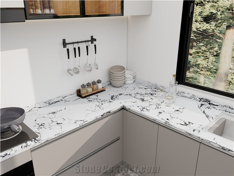 X22 Panda White Quartz Slabs
