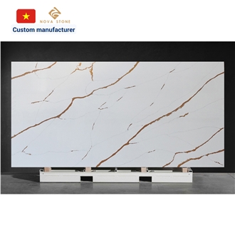 NV806 Engineered Calacatta Quartz Slabs