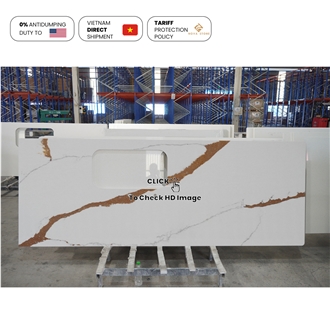 NV806 Engineered Calacatta Quartz Slabs