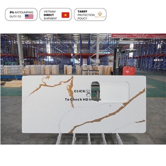 NV806 Engineered Calacatta Quartz Slabs