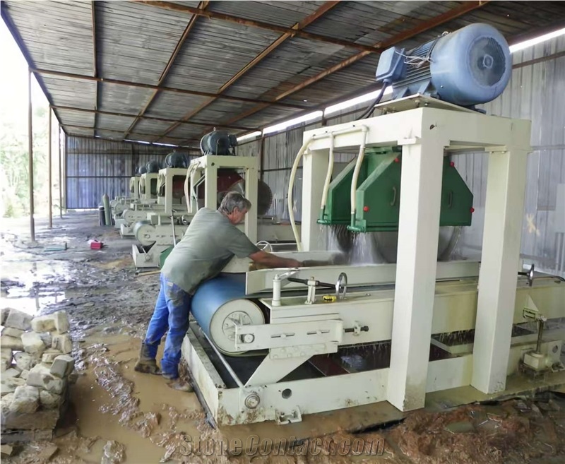 Mighty Stone Saw With Dual Blades - Multi-Blade Cross-Cutter, Trimming Machine