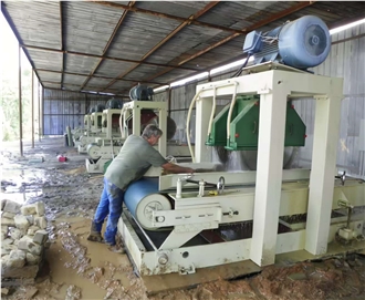 Mighty Stone Saw With Dual Blades - Multi-Blade Cross-Cutter, Trimming Machine