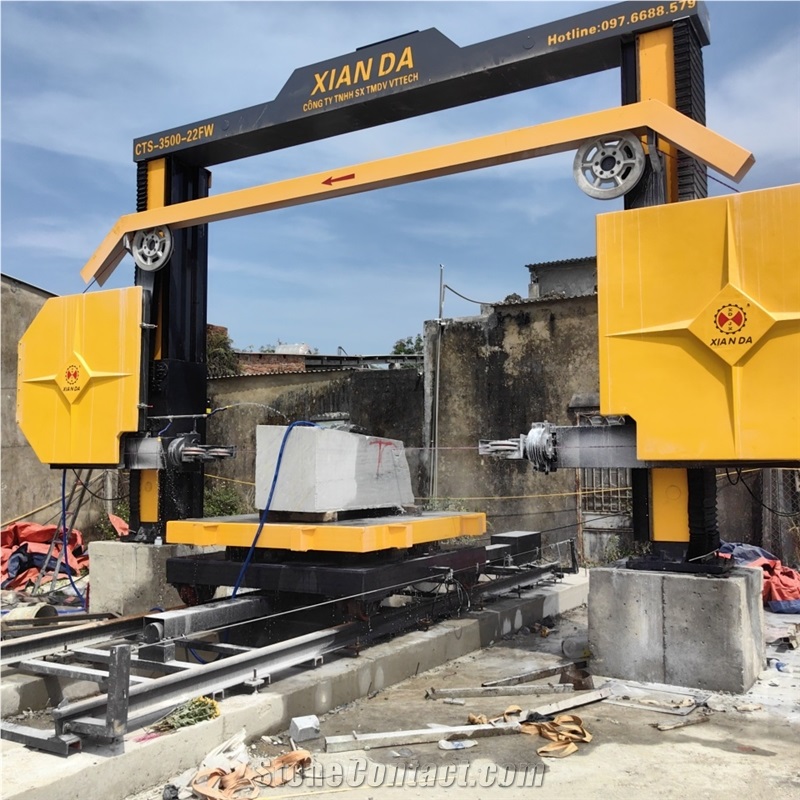 CNC Diamond Wire Saw Machine With 360° Rotary Trolley For Stone Cutting