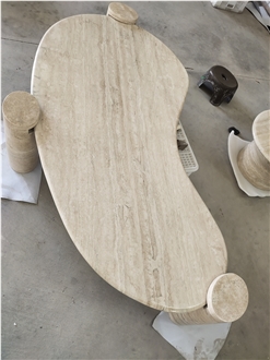 Beige Travertine Table Top
