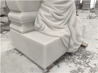 Garden White Marble  Angle Sculpture
