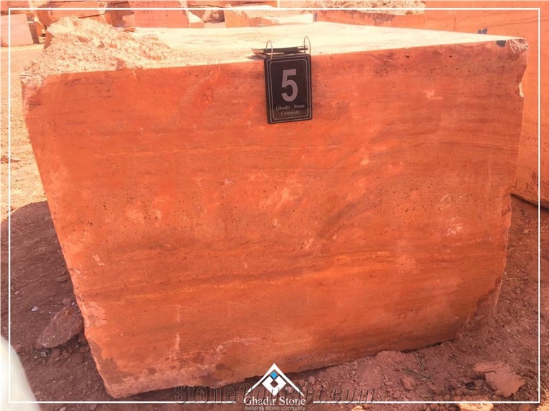 High Quality Red Travertine Blocks