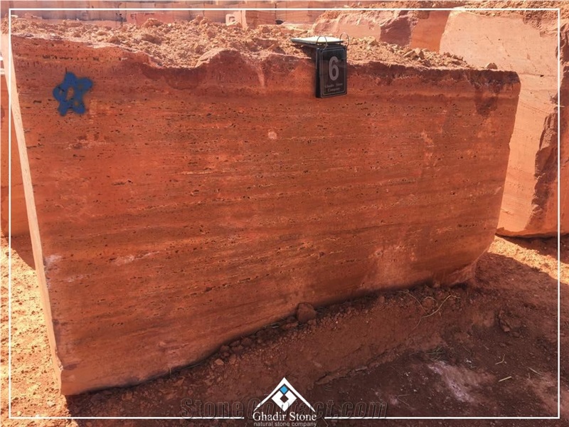 High Quality Red Travertine Blocks