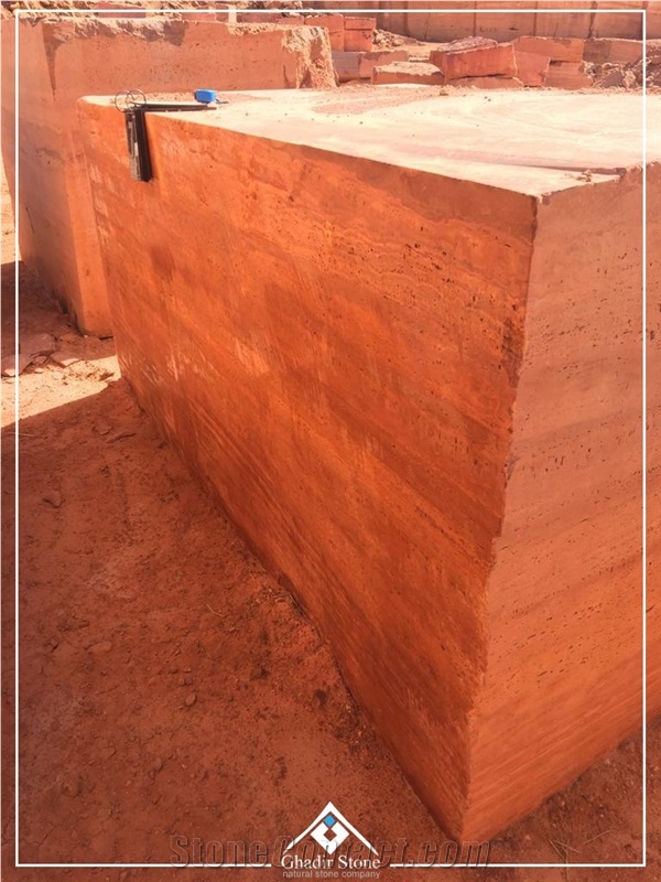 High Quality Red Travertine Blocks