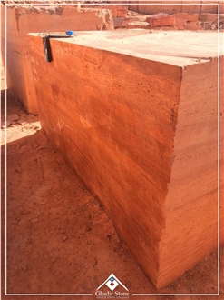 High Quality Red Travertine Blocks