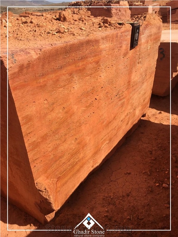 High Quality Red Travertine Blocks