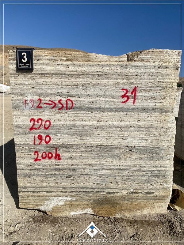 Smoky Silver Travertine Blocks