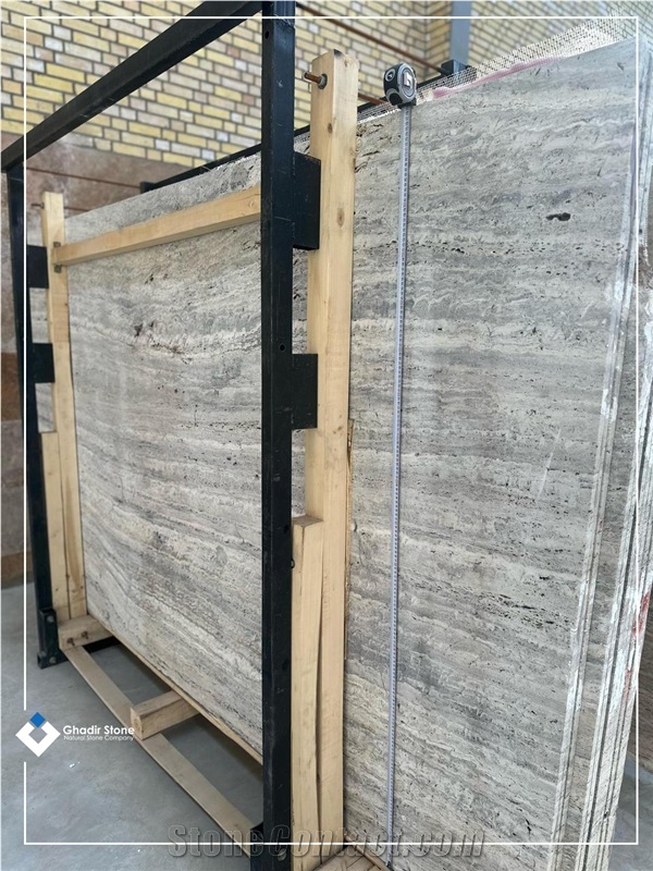 Smoky Silver Travertine Slabs