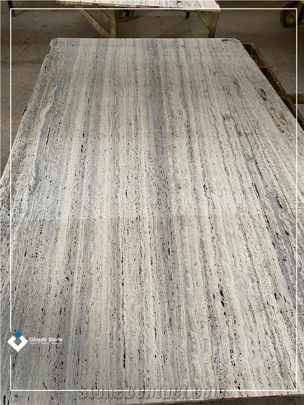 Smoky Silver Travertine Slabs