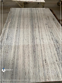 Smoky Silver Travertine Slabs