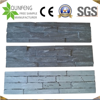 China Black Slate Stone Wall Cladding Ledgestone Veneer