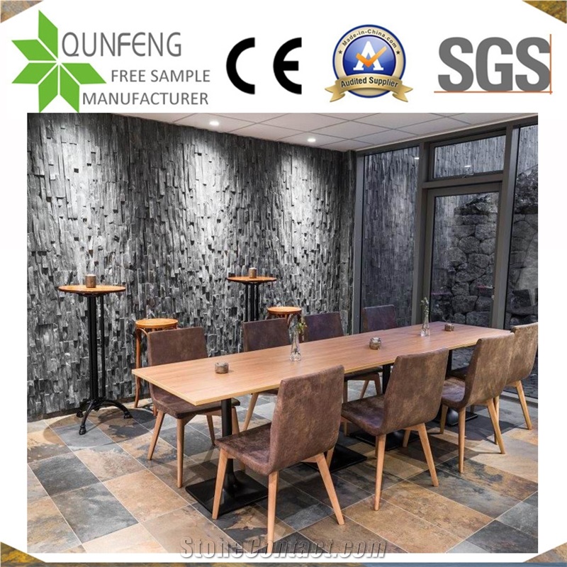 China Black Slate Stone Wall Cladding Ledgestone Veneer