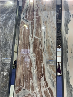 Arabescato Orobico Rosso Marble Slabs