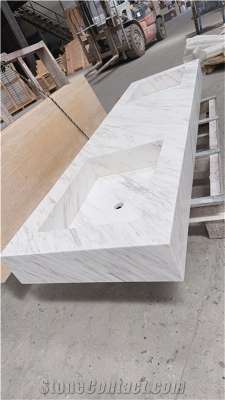 Volakas White  Vanity Top With Double Sinks Master Bath Tops