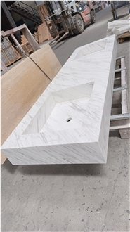 Volakas White  Vanity Top With Double Sinks Master Bath Tops