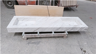 Volakas White  Vanity Top With Double Sinks Master Bath Tops