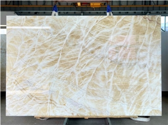 Yellow Crystal Onyx Jade Slab Tiles
