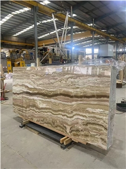 Traonyx Onyx Slabs Onice Travertino Brown Onyx Tile