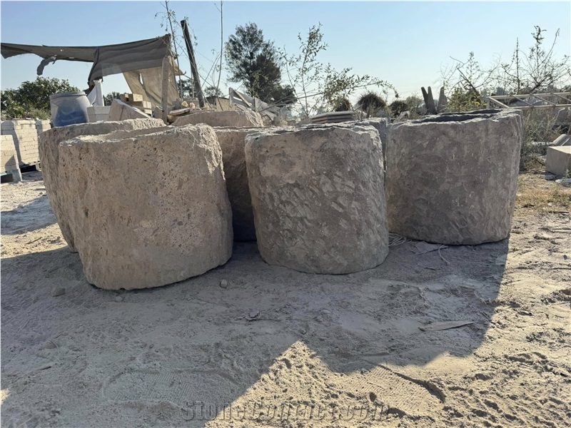 Cantera Stone Rustic Water Through Exterior Fountain