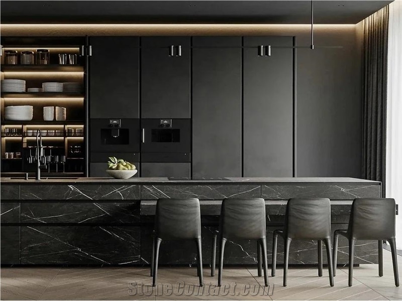 China Marquina Marble Slabs, Tiles