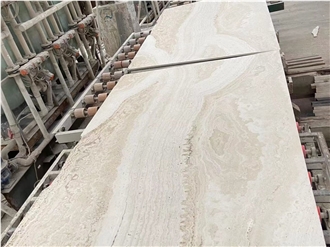 Honed Ivory White Travertine Slabs