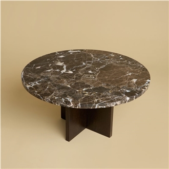 New Design Dark Emperador Marble Coffee Table For Wholesale