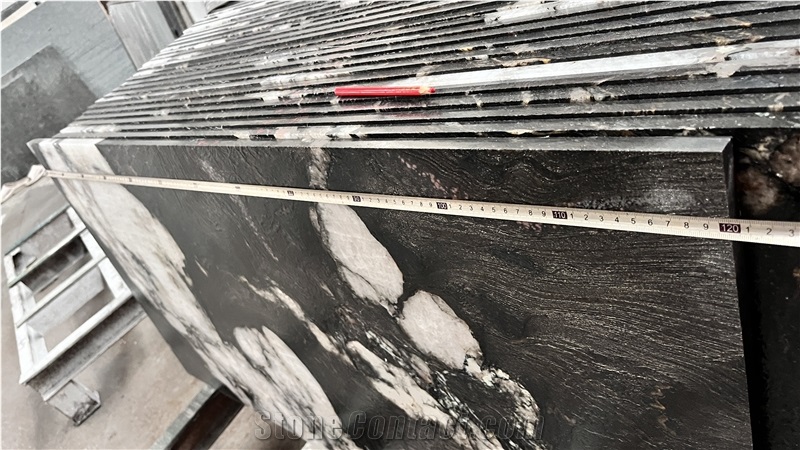 Black Magma Granite Tiles Leathered Finished