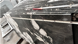 Black Magma Granite Tiles Leathered Finished
