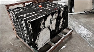Black Magma Granite Tiles Leathered Finished