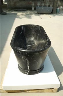 Carved Solid Grey Limestone Belgium Blue Bathtub For SPA