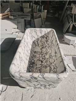Carved Solid Marble Luxury Stone Calacatta Viola Bathtub