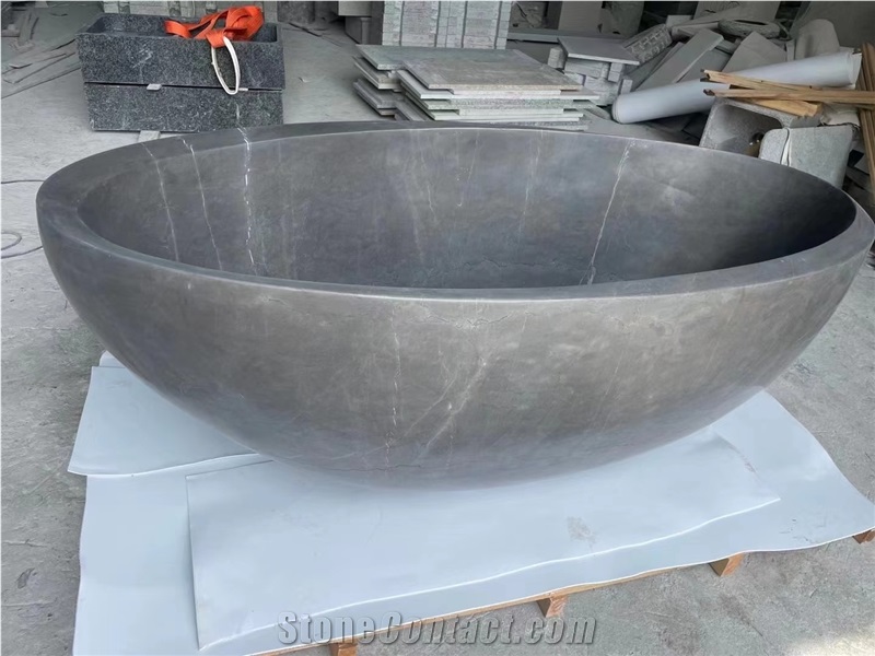 Carved Solid Marble Luxury Stone Calacatta Viola Bathtub