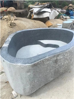 Carved Stocking Travertine Freestanding Bathtub For Resorts