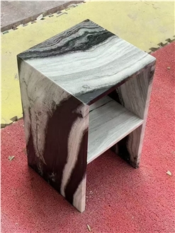 Integrated Marble Side Table Panda White Marble For Hotels Integrated Marble Side Table Panda White Marble For Hotels
